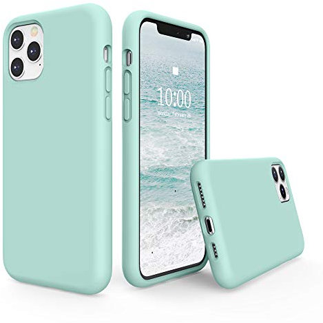 SURPHY iPhone 11 Pro Max Case, Liquid Silicone Case with Soft Microfibre Cushion Lining Cover Protection Bumper Anti-Shock Case for iPhone 11 Pro Max 6.5 Inch - Green