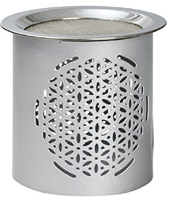 Räucherstövchen Blume des Lebens Silber, Höhe 8 cm