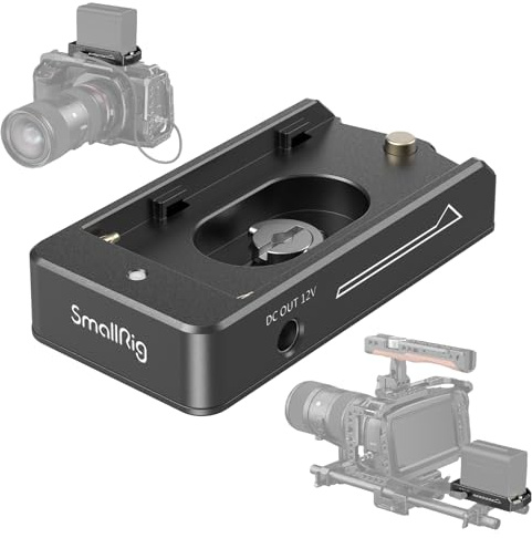 SMALLRIG NP-F Akku Adapterplatte Lite für Sony A7 A9 / BMPCC 4K 6K / GH5 / Z6 Z7, mit 12V DC / 7,4V DC Ausgang - 3018