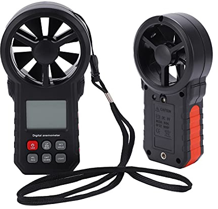 MS6252A Anemometer Digitaler Anemometer Tragbarer Windmesser Windgeschwindigkeitsmesser Tester Meter mit Windströmungsmessung mit LCD-Hintergrundbeleuchtungsanzeige