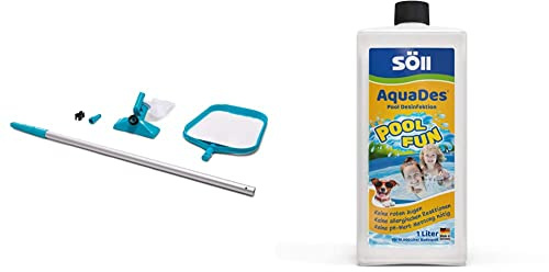 Intex Pool Maintenance Kit - Poolzubehör - Pool Reinigungsset - 2-teilig & Söll 31430 AquaDes Pool-Desinfektion flüssig 1 l - wirksame Poolreinigung Wasserpflege gegen Bakterien