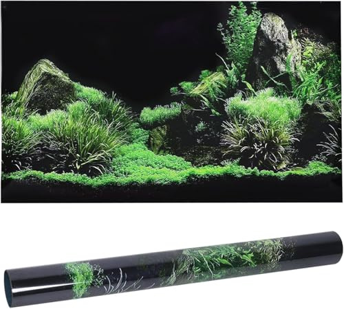 Joyzan Aquarium Poster Selbstklebende PVC Dekoratives Hintergrund | Unterwasser Welt Wanddekoration Aufkleber Bilder Photo Rückwand Wallpaper Meeresboden Wasser Gras Klebstoff Landschaft