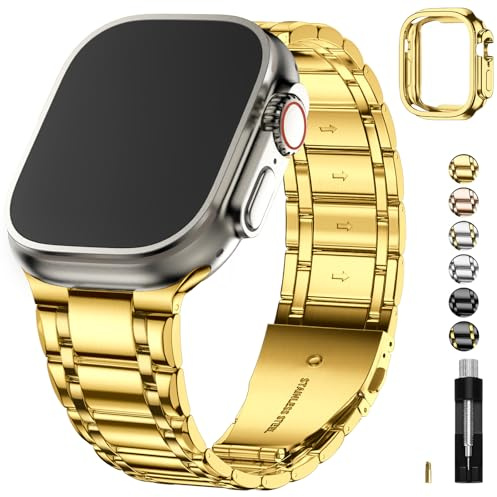 Fullmosa Armband Kompatibel mit Apple Watch Ultra 3 2 1 49mm,Gold