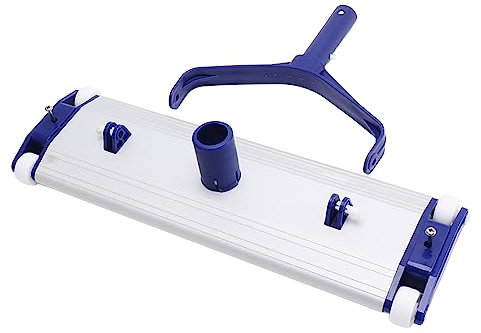 Cabezal de aspiración para Piscinas, Cuerpo Ancho y Flexible de aleación de Aluminio Aspirador Manual para Piscinas Fácil de Usar Equipo de Limpieza de Piscinas con Ruedas (48,3 cm/19 Pulgadas)