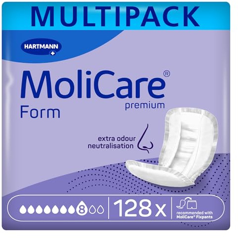 MoliCare Premium Form, zur Verwendung mit MoliCare Fixpants, 8 Tropfen, 4 Packungen mit 32 Stück (128 Stück)