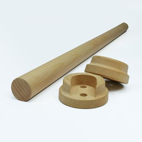 1 Stück Runden Kleiderschrankstange Kleiderstange - Hölzern Schrank-Stange Schrankrohr - Länge 50-150cm - Stange für Garderobe und Nische(D2.5cm/0.98IN,L 110cm/43.3In)