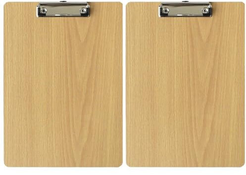 Luxylei Presse-papiers A4 en Bois Durable, 2 Pièces, Planche À Pince pour Fichiers Mémo, Planche À Pince D'écriture pour Bureau, Travail, Salle De Classe, Affaires