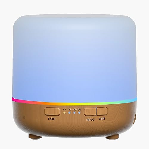 Kleine niedliche Diffusoren 200ml Bunte ätherisches Öl Diffusor mit einstellbaren Nebel-Modus, Auto-Off-Aroma-Diffusor für Schlafzimmer/Büro/Haus (200 ML gelb) (Yellow-wyk)