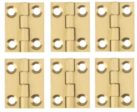 6 Stück Geräuscharme Kupfer Türscharniere für Möbel und Haustüren | Rostbeständig und Sanft Schließend, Vintage Form, Goldfarben, Passend für Schranktüren und Schmuckschatullen