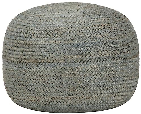 KLYEON Handgefertigter Sitzpuff Olivgrün 45 x 30 cm Jute,