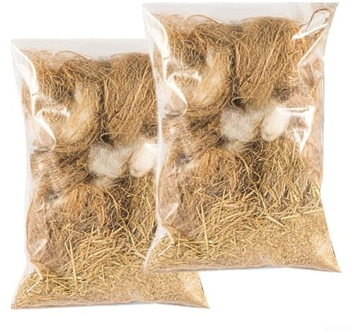 2 Stück Vogel-Nistmaterial, gemischtes Nistmaterial, Mischmaterial für Kanarienvögel