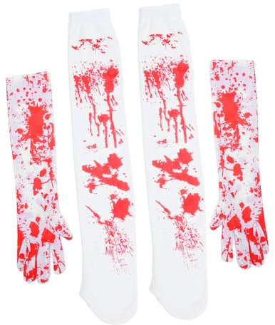Alasum Halloween Handschuhe Und Strümpfe Set Blutbefleckte Handschuhe Für Kostümpartys Cosplay Und Strümpfe