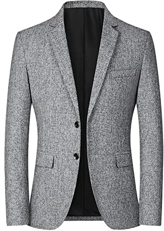 Giacca da uomo in misto lana, Giacca da uomo invernale, Blazer da uomo in tweed, Cappotto sportivo grigio su misura, Blazer classico monopetto, Giacca formale da uomo con texture, Blazer da uomo per