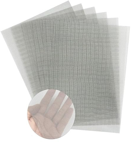 YAGJIA 6 griglie metalliche a maglia fine, rete metallica in acciaio inox 304, rete metallica per zanzariera, griglia di ventilazione, 30 cm x 21 cm (20 mesh)