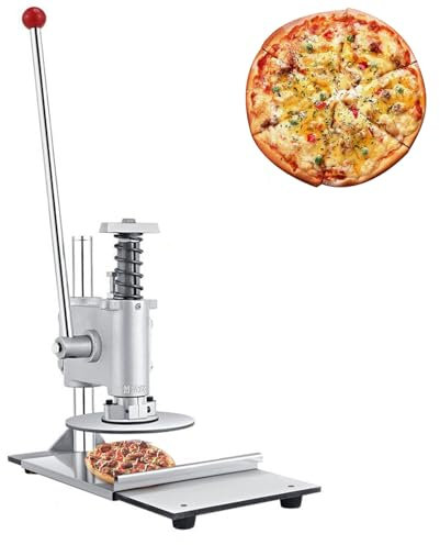 QUTBAG Manual Pizza Dough Press Machine, Commercial Chapati Sheet Pizza Crust Press Plate with Adjustable Thickness, Pizza Forming Machine for Pizza, Tortilla, Pastry Large_20cm