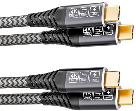 CAKOBLE USB C Kabel auf USB C 0,5M,[2 Stück 0,5m] USB 3.2 Gen2 Typ C ladekabel,20 Gbps Datenübertragung,100W 20V/5A Schnellladekabel,4K @ 60Hz Video für Laptop,Mobiltelefon,usb c datenkabel 0 5m