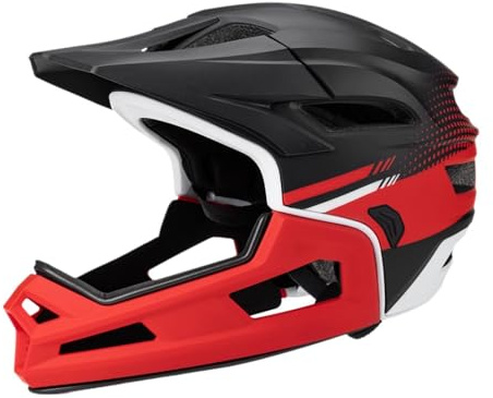 Hellery Casque Intégral pour VTT, Casque de Vélo, Confortable pour Hommes et Femmes, Casques de Vélo pour Skateboard, Snowboarders, Adultes, Noir Rouge