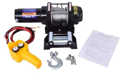 AYJYZHIAG Nuevo cabrestante eléctrico de 12 V, polipasto eléctrico for automóvil, vehículo Todoterreno, polipasto de Cable de Acero pequeño for Uso doméstico de 24 V(4000 lbs,12v)
