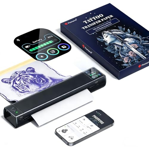 Phomemo M08F Plus Imprimante pour Tatouage avec Papier Transfert pour Tatouage Premium (110 pièces)