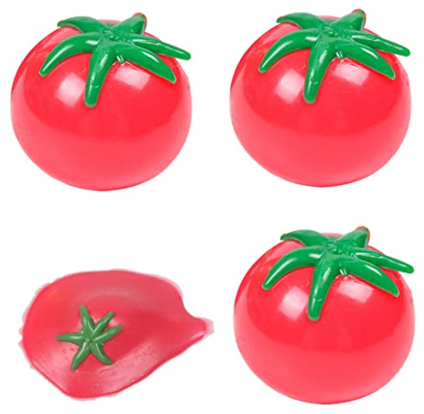 Palla da spremere al pomodoro Pomodori imitazione Palline antistress Materiali TPR Scherzo Acqua Puntelli Regali Giocattolo Palla per bambini 3 pezzi, ​​​​palline appiccicosestress, giocattol