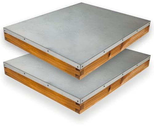 Telescopic Bee Hive Cover 8 Frame, Metal Top Beehive Lid, Beekeeping Beehive Top Cover for 8 Frame Honeybee Hive, 2 Pack