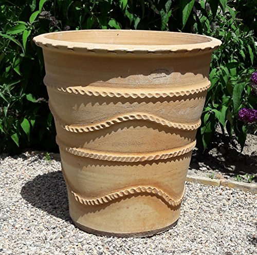 Kreta-Keramik | handgedrehter und witterungsbeständiger Terracotta Blumenkübel | 50 cm | frostsicheres Pflanzgefäß/Pflanzkübel | für Garten Terrasse, Acanthus (50 cm)
