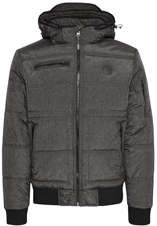 BLEND BHBoris Homme Veste d'hiver Veste matelassée avec Capuche Poches zippées Poignets côtelés Regular Fit, Taille:2XL, Couleur:Black Teddy (75126)