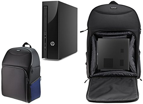 Navitech Portable Rugged Black & Blue Backpack/Rucksack Carry Case Compatible With The HP Pavilion Power 580-015na Gaming Desktop PC