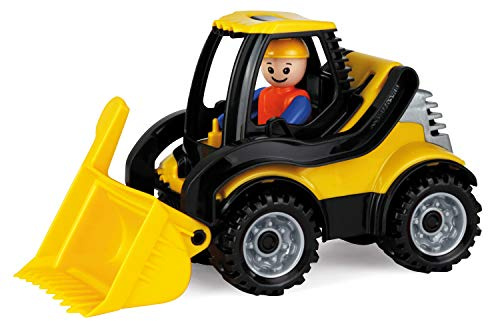 LENA - 01622 - Truckies Pelleteuse, véhicule de Chantier Stable env. 22 cm, Petit véhicule Jouet chargeuse sur pneus pour Enfants à partir de 2 Ans, véhicule Pelleteuse Robuste