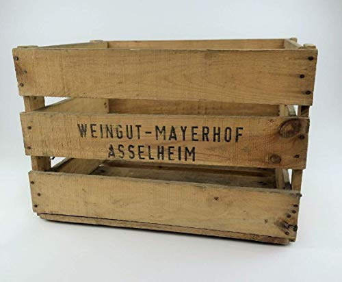 Palatina Werkstatt Holzkiste - Weinkiste - Obstkiste - Vintage Look - Ideal als Dekoartikel oder Schuhregal - 48x37x32 cm