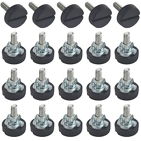 TOVOT 20 Stück M6 Verstellbare Möbelfüße Stellfüße Höhenverstellbare Füße Nivellierfüße Schwarz für Möbel (21×26MM)