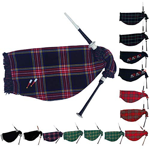 AAR Scottish Goose Bagpipe - Black Rosewood - D Key - Modern Style - Practice Chanter with Silver Mounts and Black Velvet Bag