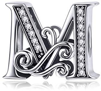 Charm-Anhänger mit Buchstaben-Alphabet, 925er Sterlingsilber, für Pandora-Charm-Armbänder, Alle