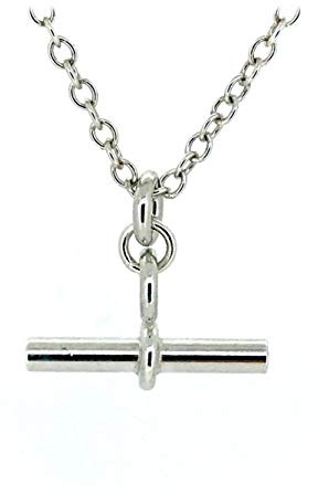 T Bar Necklace Sterling Silver Chain 2cm Albert Pendant