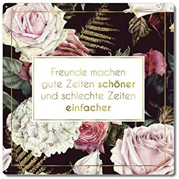 Interluxe Metallschild 20x20cm - Freunde Machen Gute Zeiten schöner - Schild als Geschenk für Beste Freunde Freundschaft Geburtstagsgeschenk