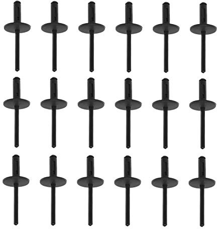 OTOTEC 50 Stück Blindnietbefestigungen für Fahrzeuge, Radlauf, Stoßstange, Kotflügel, Kunststoff, Zierleisten-Clips, Halterungen, passend für 6 mm Loch, 51717002953, Schwarz