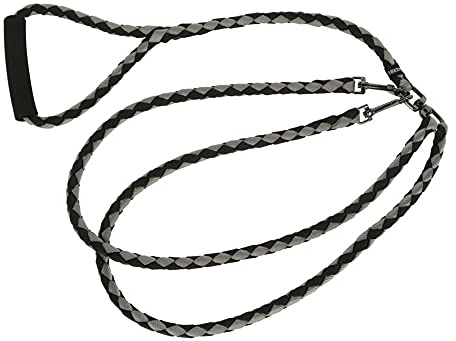 Kerbl 82177 dubbelkoppel, svart/grå, 140 cm x 12 mm, 48 stycken