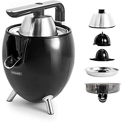 Kitchencook - Exprimidor eléctrico con brazo articulado de aluminio, color negro