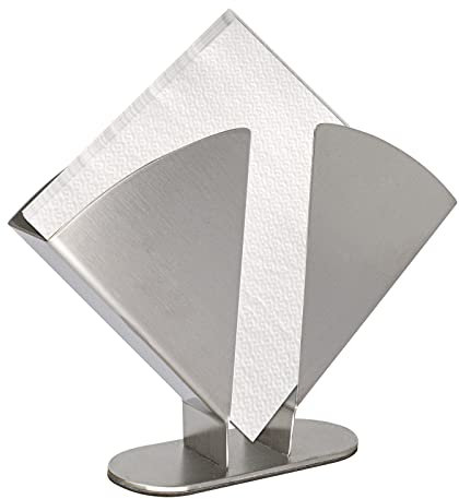 Niciksty Porte-Serviettes De Table en Acier Inoxydable, 20 x 15 x 3,6 cm, pour les Fêtes à la Maison, Argent