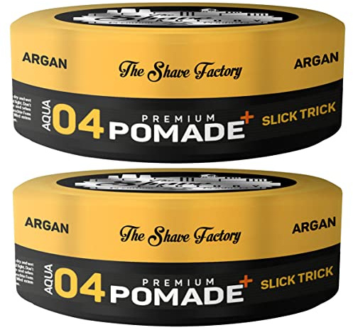 The Shave Factory Premium The Shave Factory Premium Pomade Aqua 04 Slick Trick 150ml | Extra Starker Halt |Extra Glanz | 2 Stück