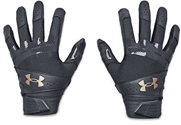 Under Armour Women's Standard Motive Softball Gloves, (012) Pitch Gray/Pitch Gray/Metallic Rose Gold, Large