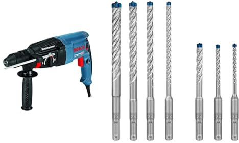 Bosch Professional GBH 2-26 F - Martillo perforador (Ø máx. hormigón 26 mm, SDS plus + cilíndrico, en maletín) + Set de 7 brocas para martillo Expert SDS plus-7X (para Hormigón armado, Ø 5-12 mm)