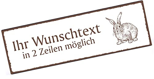 Türschild Kaninchen Namensschild personalisiert mit Gravur- 150mm x 50mm - selbstklebend