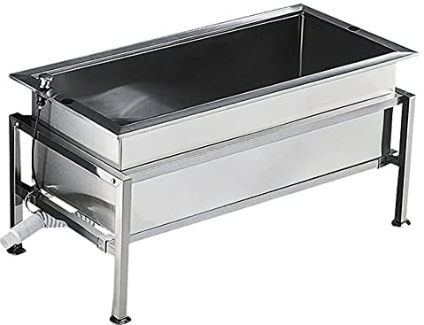 Edelstahl Utility Boden Mop Waschbecken, Mit Deep Basin Kommerzielle Freistehende Waschstation Für Garagen, Keller, Restaurant (Farbe : Silver, Größe : 93x45x48cm)
