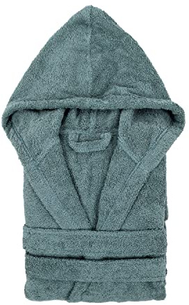 TRAMAS+ Peignoir de Bain 100% Coton Homme et Femme, 450g, Capuche, Ceinture Ajustable, 2 Poches, Haute Absorption, Doux et Confortable, Certifié OEKO-TEX - M, Verde Francés
