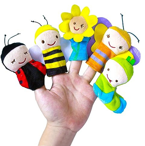 5 Stück Finger Plüschtier,Mitgebsel,Fingerpuppen Baby,Mini Plüsch Tier Fingerpuppen,Baby Fingerpuppen Set, Für Weihnachten Oster Und Kinderparty Spielhandschuh Klein Tier Insekten