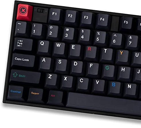 PBT Black Gray Keycaps 153 Keys Cherry Profile Custom ISO ANSI Keyboard Keycap Set for 60% 65% 70% 75% Cherry Gateron MX Switches Mechanical Keyboards