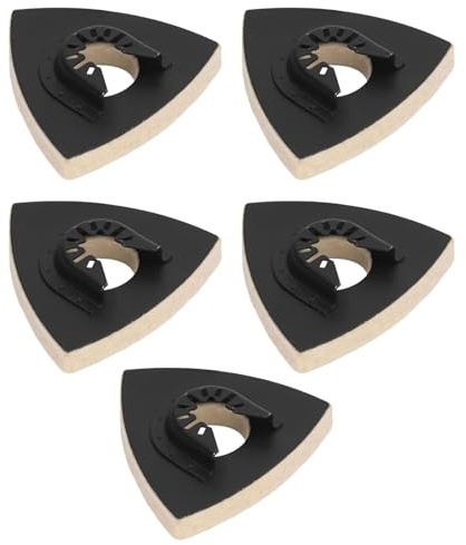Tampone Di Lucidatura Triangolare, 5 Pezzi Tamponi Di Lucidatura in Lana, Tamponi Di Lucidatura Per Utensili Oscillanti Con Base in Lega Di Acciaio Per Lucidatura Di Acciaio Inossidabile, Cromo, Oro