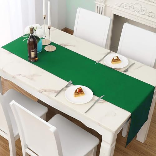 LivinEase Tischläufer 42 x 150 cm – Baumwollmischung, 250 g/m² – Ideal für Weihnachtstisch für 4–6 Personen – Moderne Farbe (Grün)