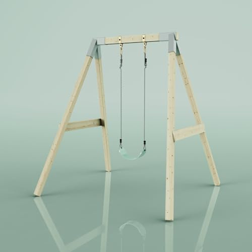 PolarPlay Schaukel Giraffe aus Holz in Grün